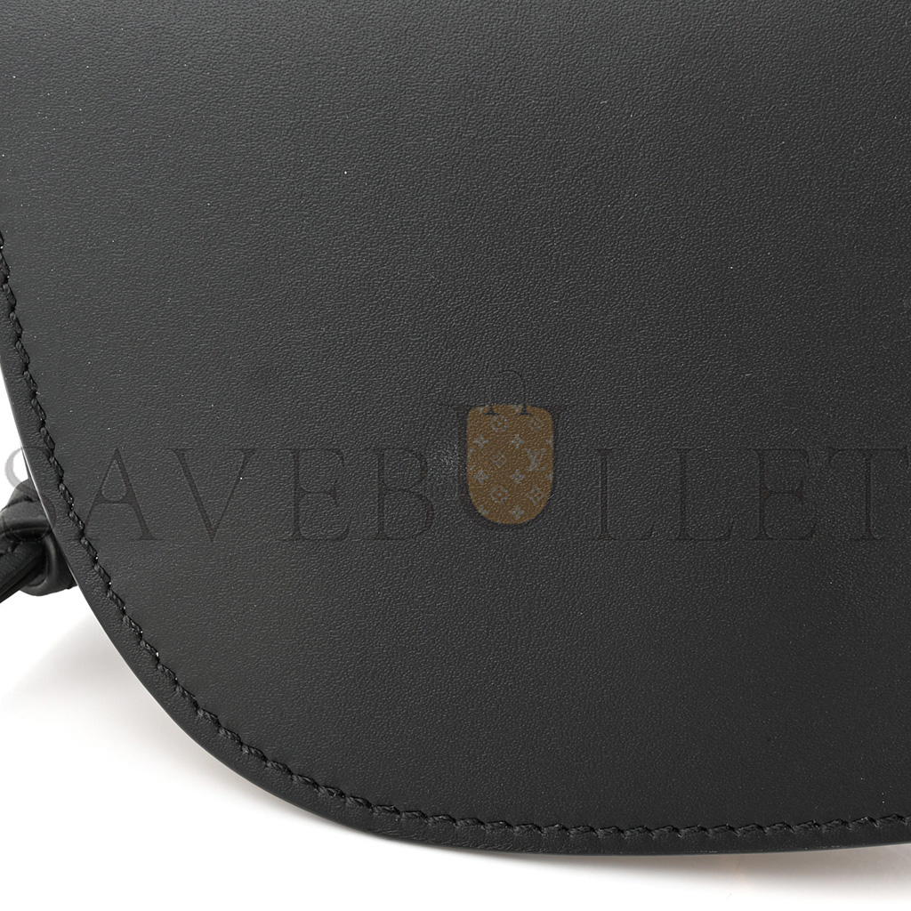 l*ew* calfskin jacquard mini gate dual bag black (23*13*9cm)