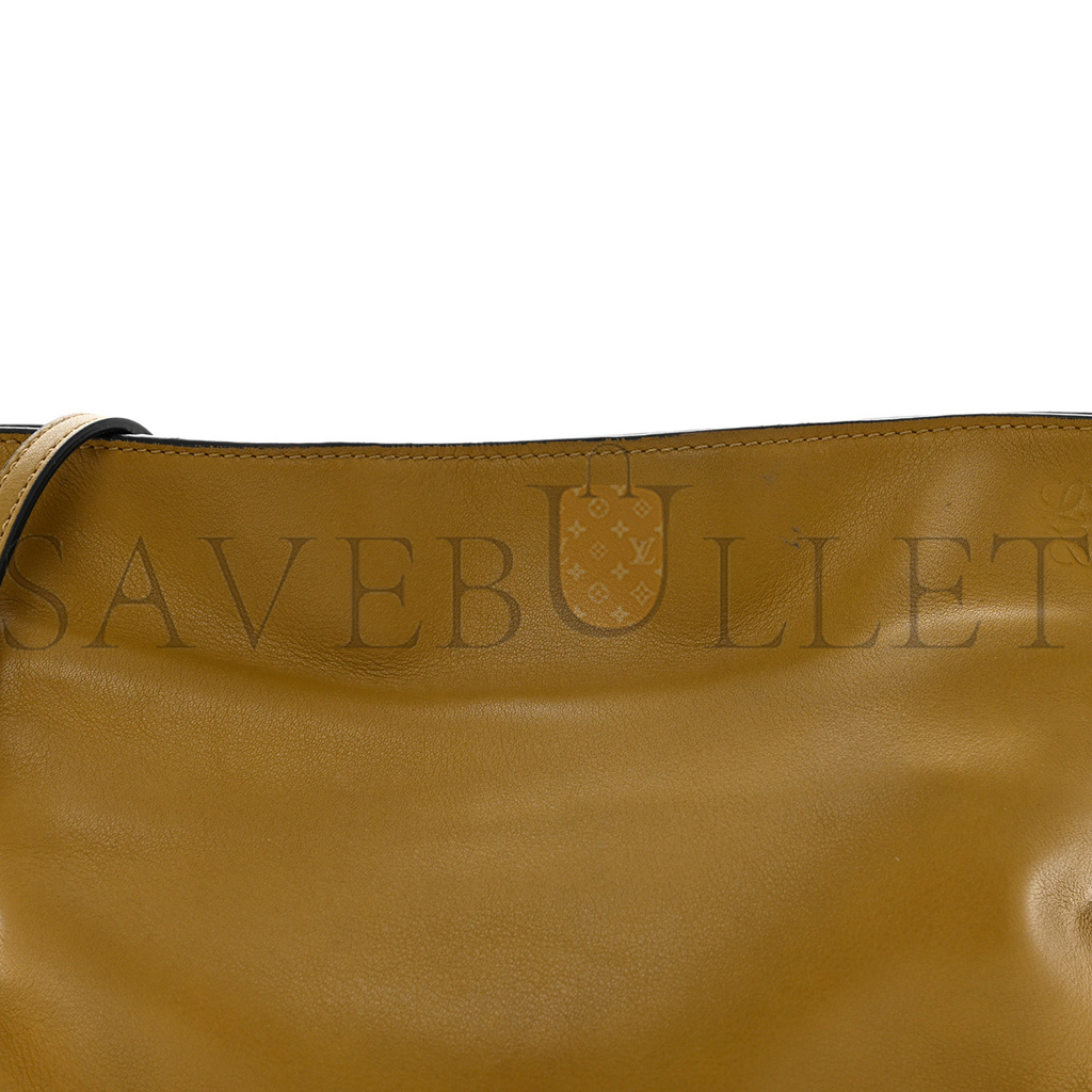 l*ew* calfskin mini flamenco knot clutch ochre (22*19*7cm)