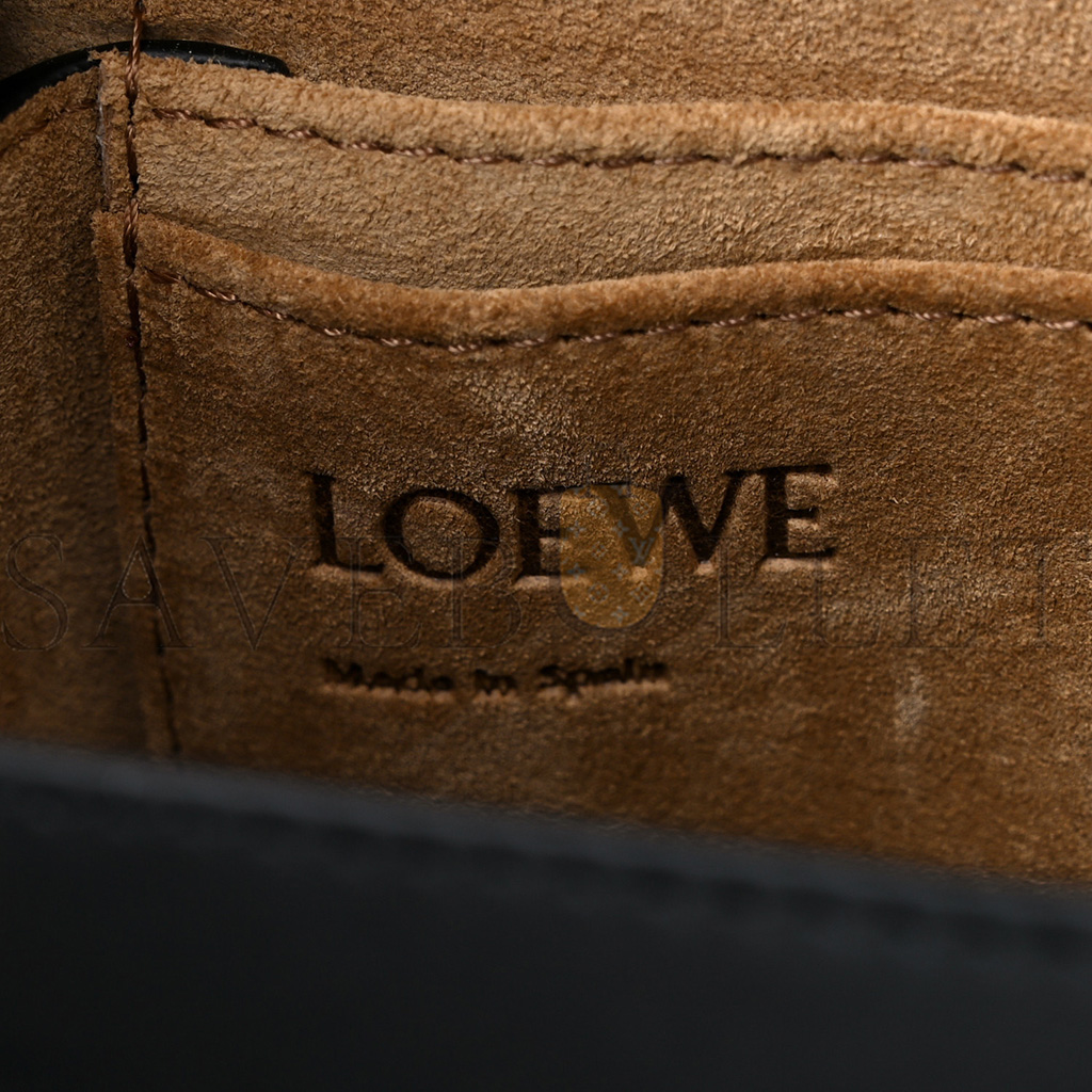l*ew* calfskin jacquard mini gate dual bag black (21*13*9cm)