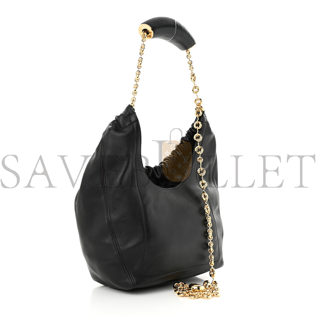 l*ew* nappa medium squeeze bag black (29*20*11cm)