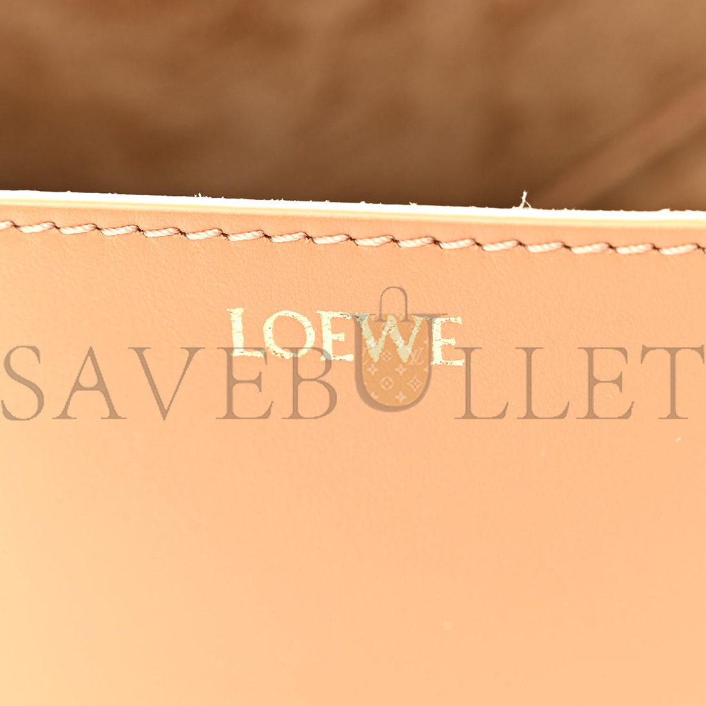 l*ew* shiny calfskin mini puzzle fold tote warm desert (20*16*10cm)