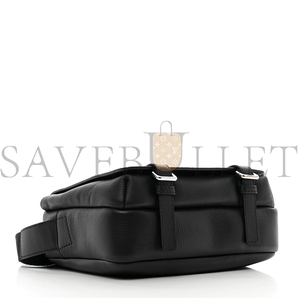 l*ew* soft grained calfskin xs military messenger bag black (23*18*9cm)
