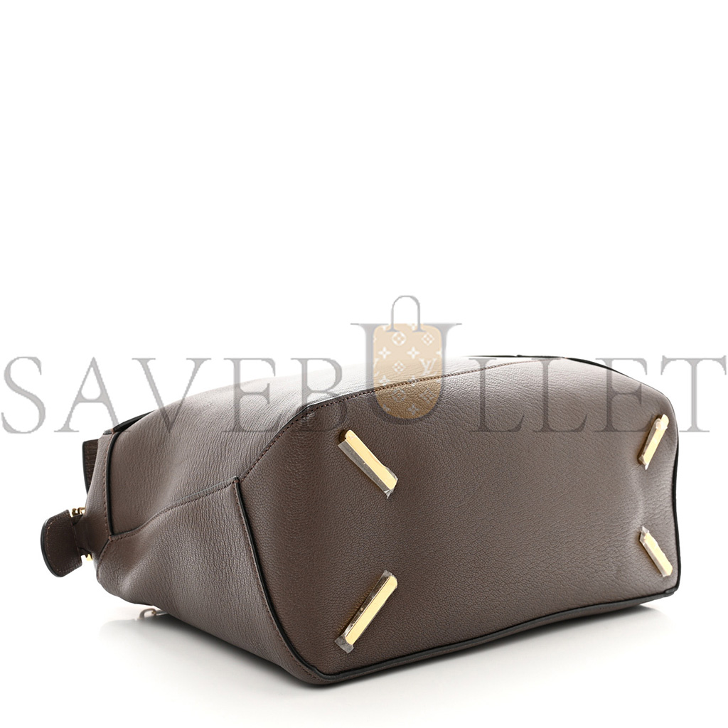 l*ew* goatskin medium puzzle edge bag taupe (29*19.5*14cm)