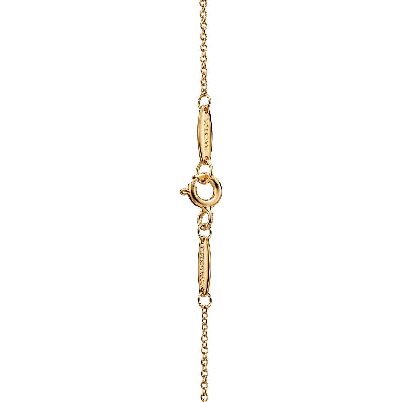 T*f*ny elsa peretti® diamonds by the yard® single diamond pendant in yellow gold