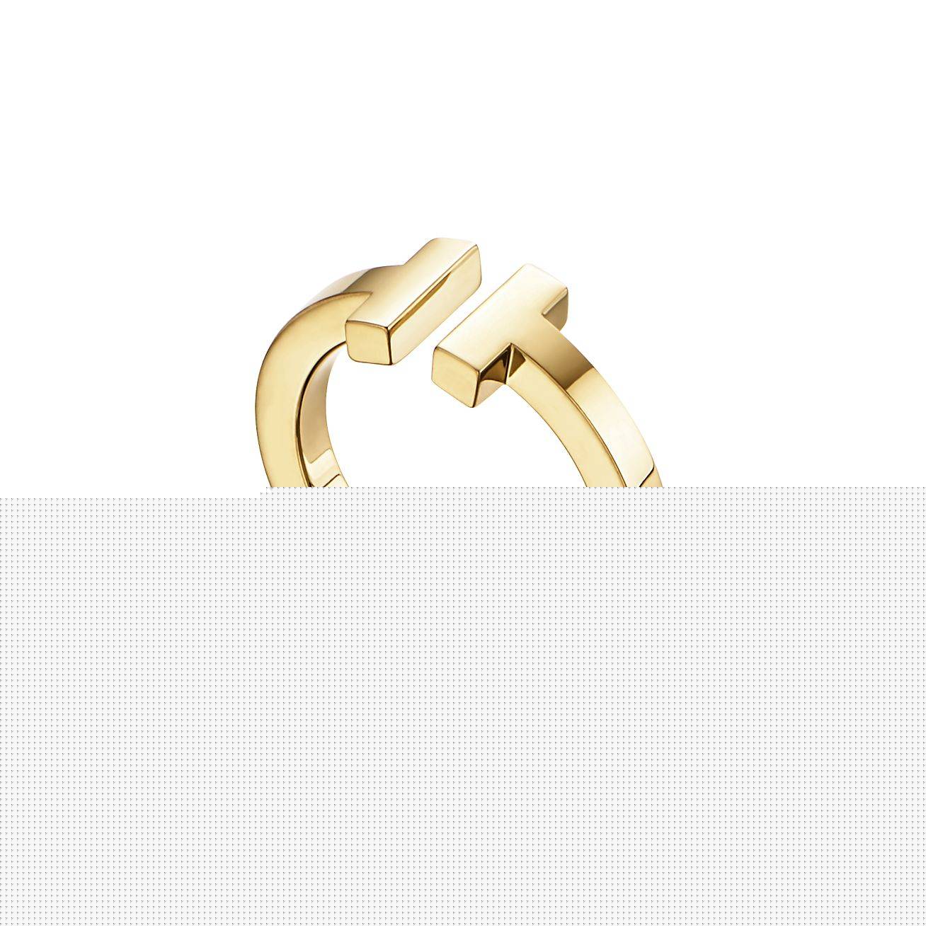 T*f*ny t square ring in yellow gold