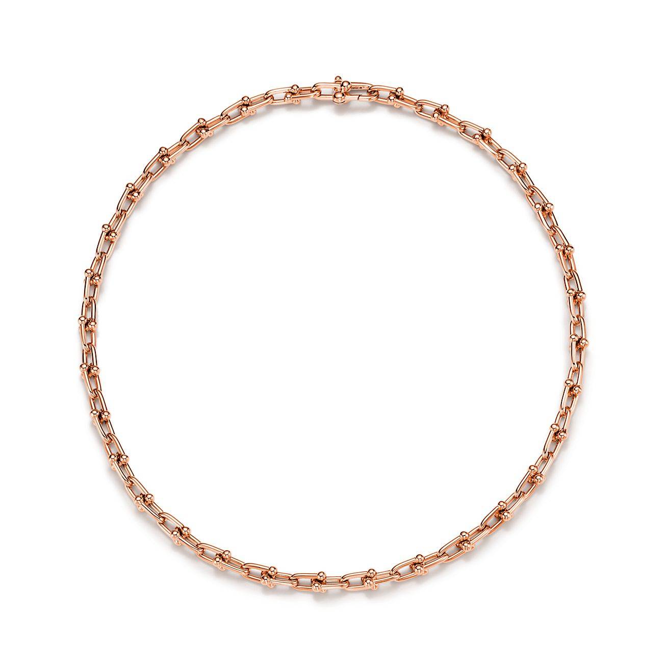 T*f*ny hardwear medium link necklace in rose gold