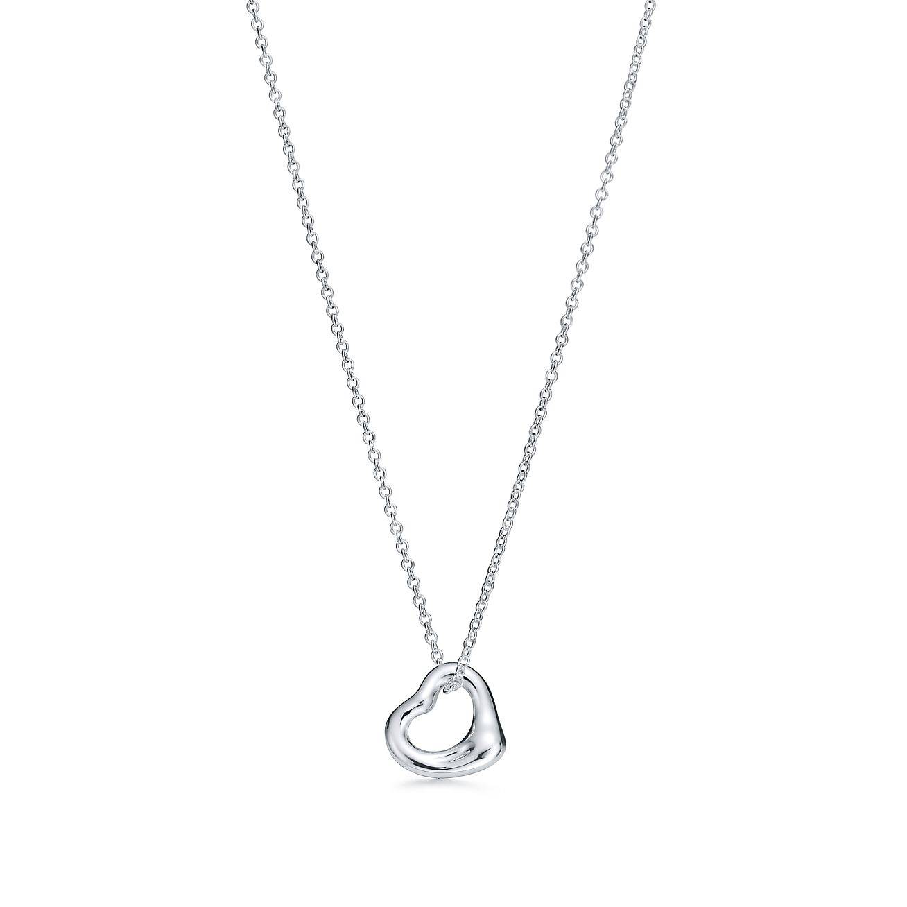 T*f*ny elsa peretti® open heart pendant in silver, 11 mm