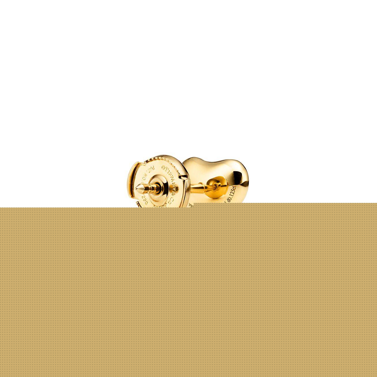 T*f*ny elsa peretti® bean® design earrings in yellow gold with pavÉ diamonds, 9 mm