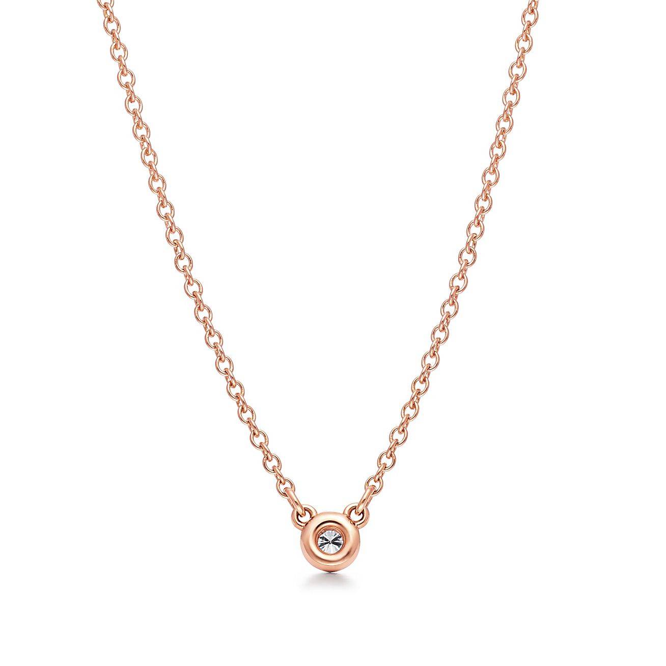T*f*ny elsa peretti® diamonds by the yard® single diamond pendant in rose gold