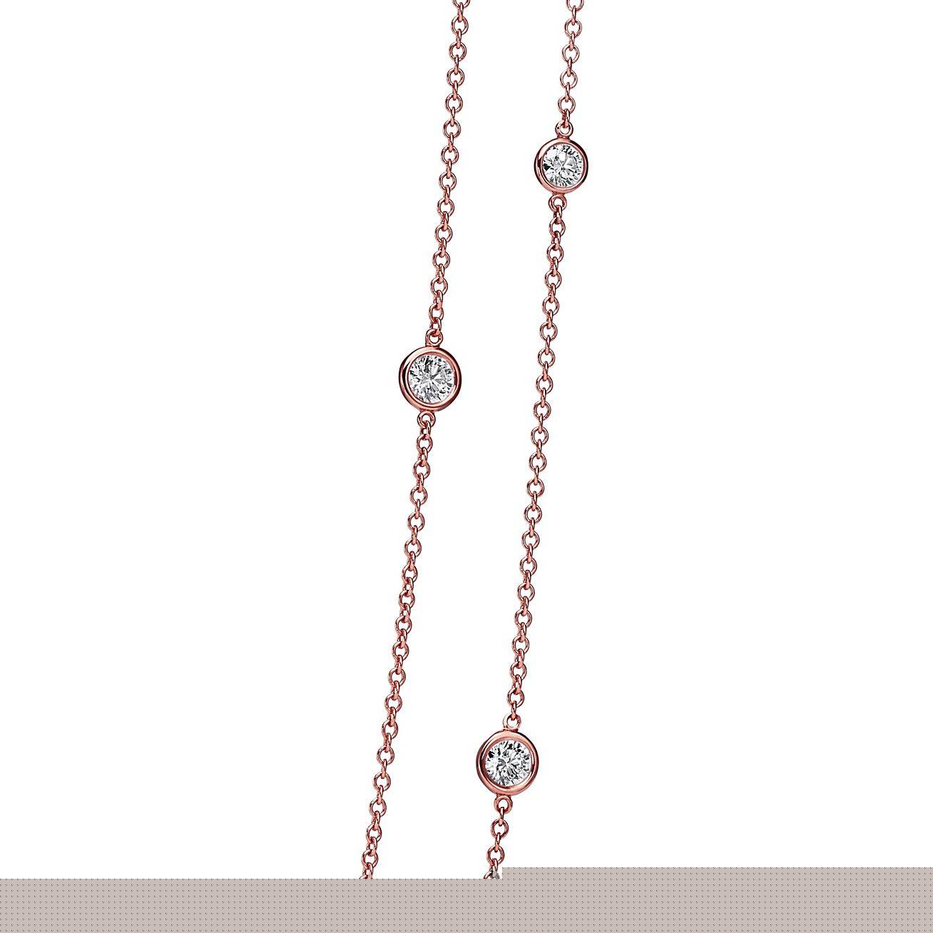 T*f*ny elsa peretti® diamonds by the yard® sprinkle necklace in rose gold with diamonds