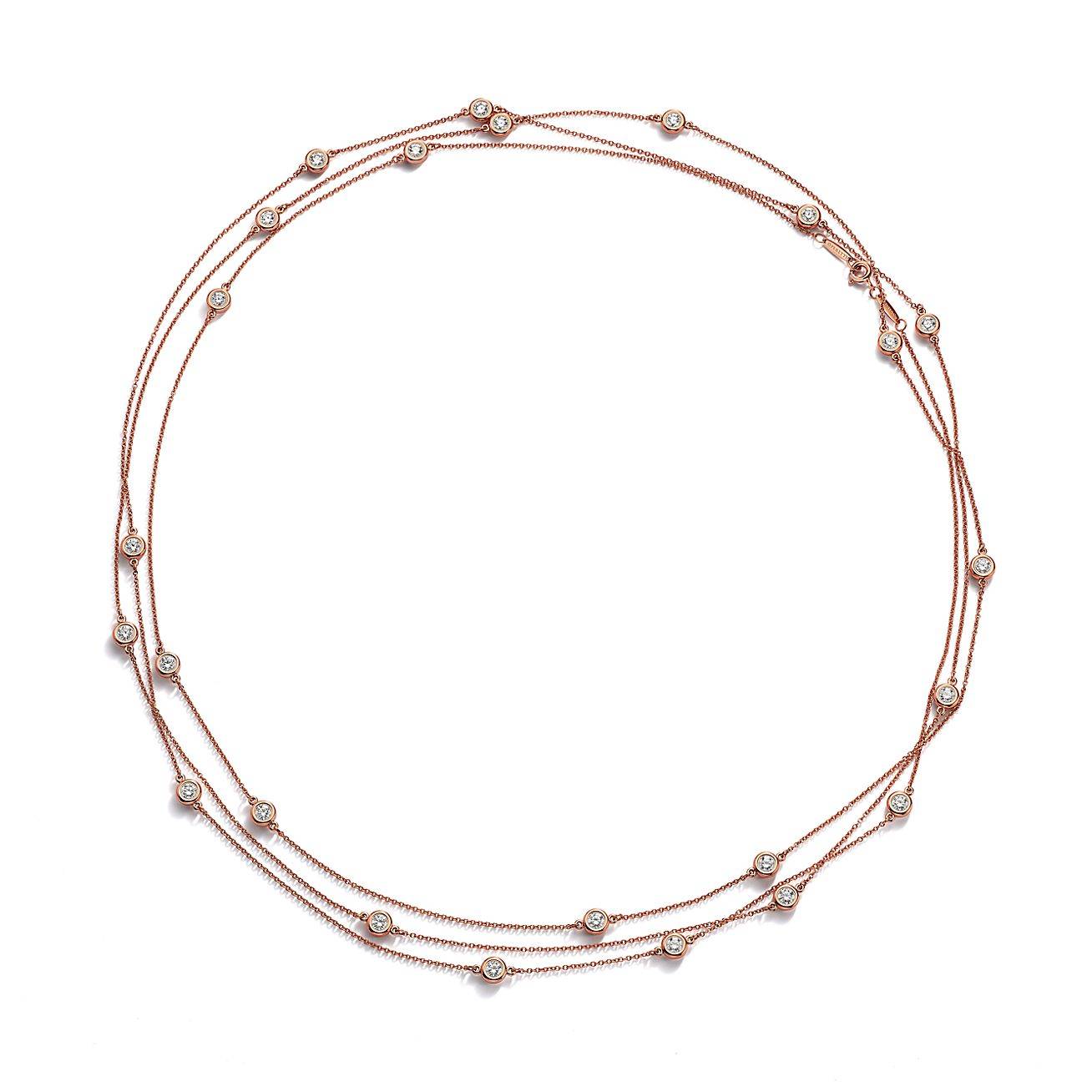 T*f*ny elsa peretti® diamonds by the yard® sprinkle necklace in rose gold