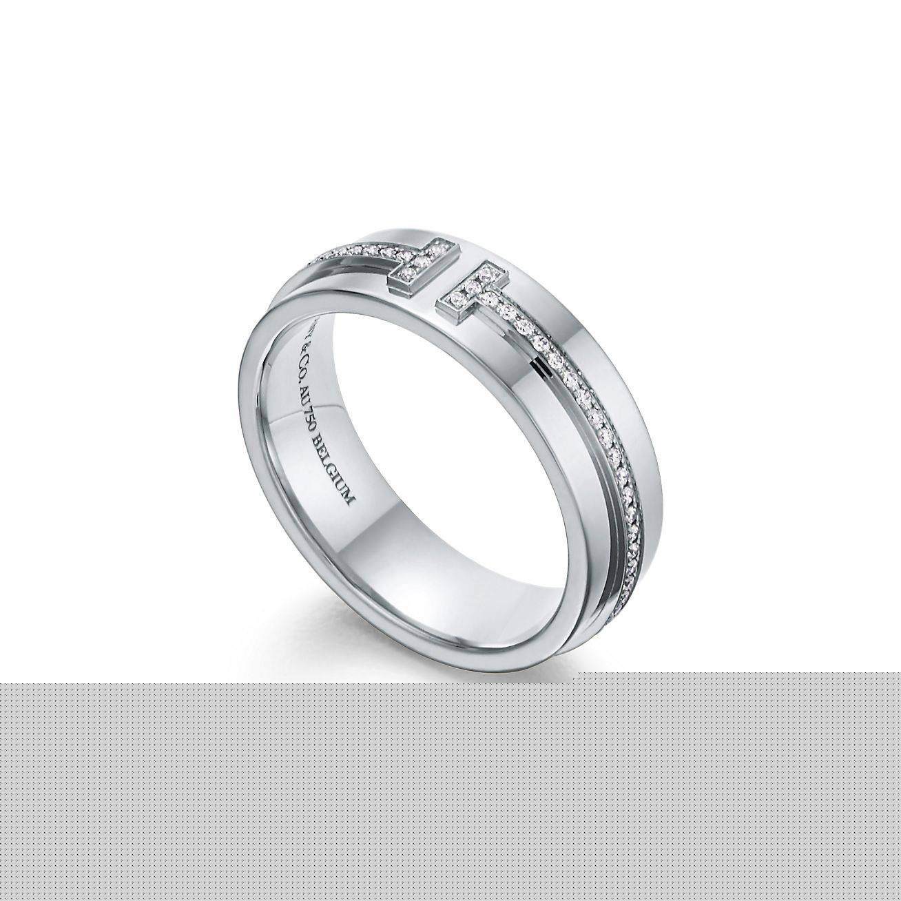T*f*ny t wide diamond ring in 18k white gold