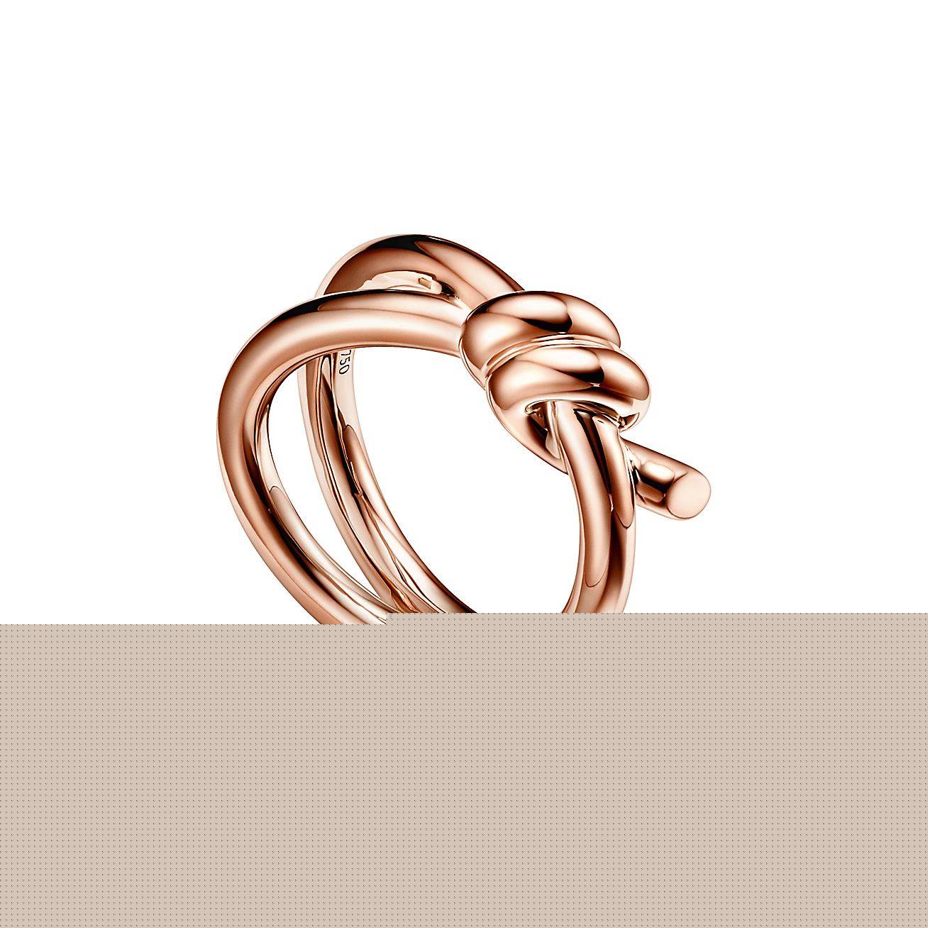 T*f*ny knot double row ring in rose gold