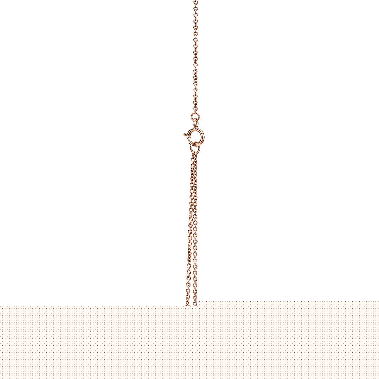 T*f*ny t diamond and mother-of-pearl circle pendant in 18k rose gold, 16-18