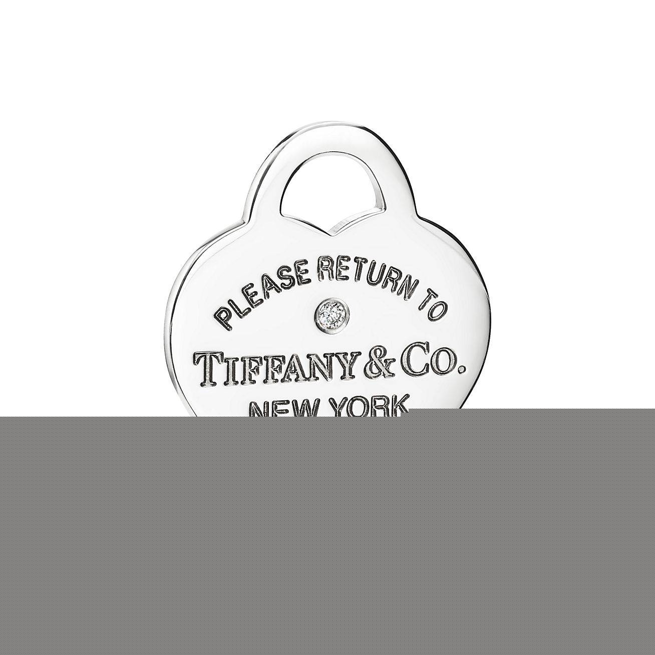 T*f*ny return to T*f*ny® heart pendant in silver, T*f*ny blue® with a diamond, mini
