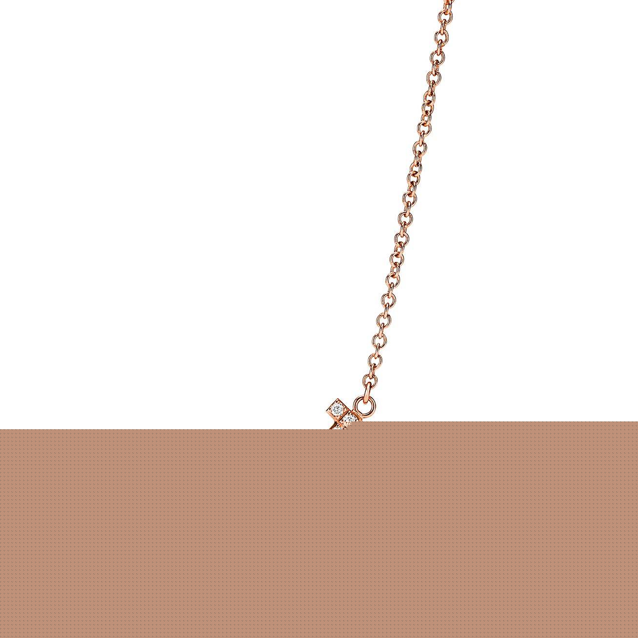 T*f*ny t smile pendant in rose gold with diamonds, large