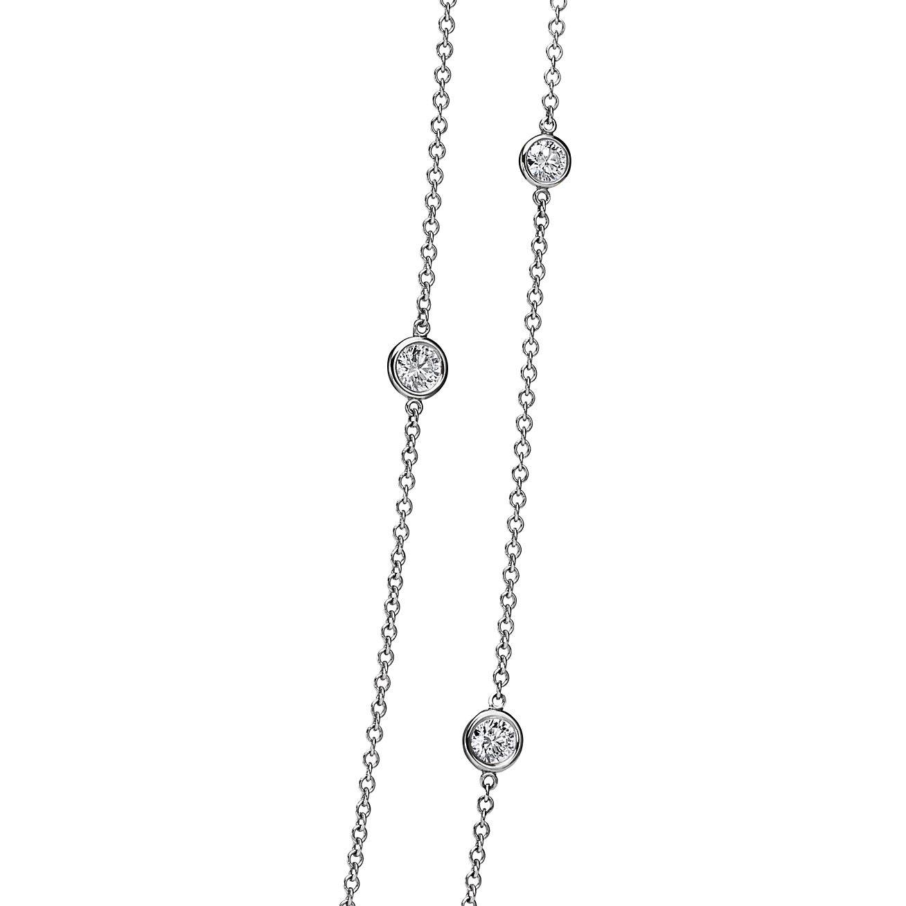 T*f*ny elsa peretti® diamonds by the yard® sprinkle necklace in platinum with diamonds