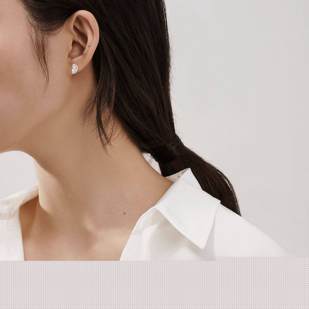 T*f*ny elsa peretti® bean® design earrings in sterling silver, 9 mm
