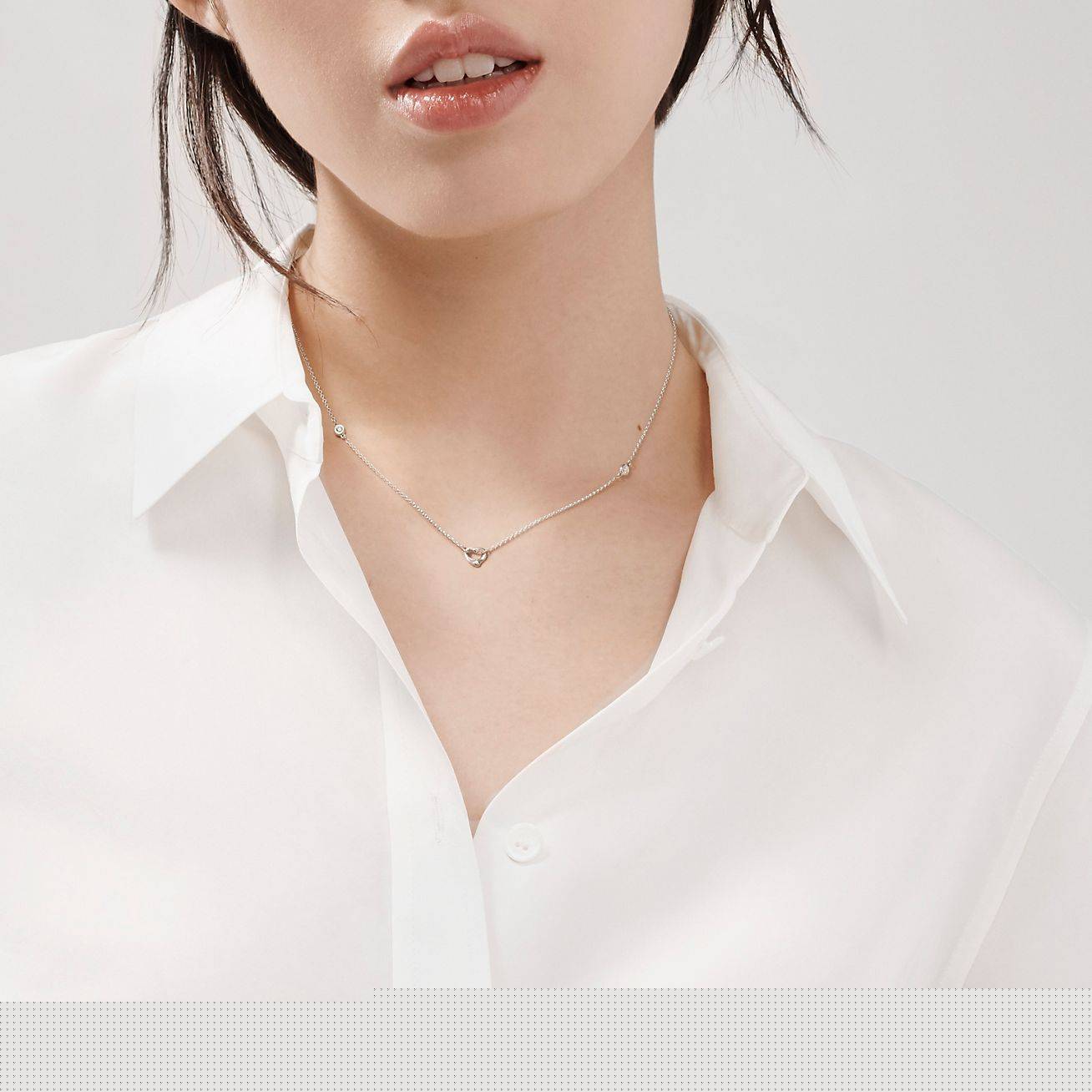 T*f*ny  elsa peretti® diamonds by the yard® open heart necklace
