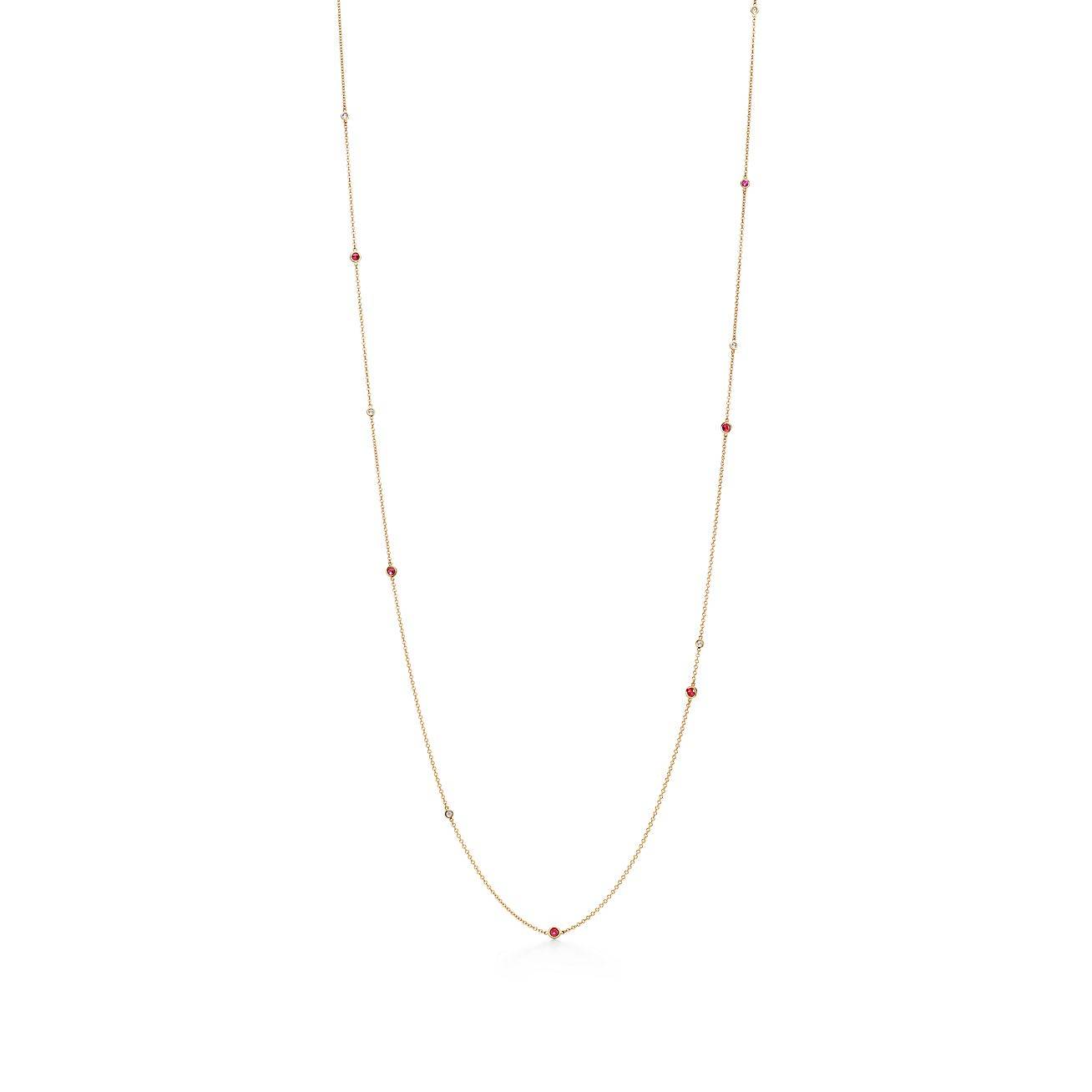 T*f*ny elsa peretti® color by the yard sprinkle necklace in gold with rubies and diamonds