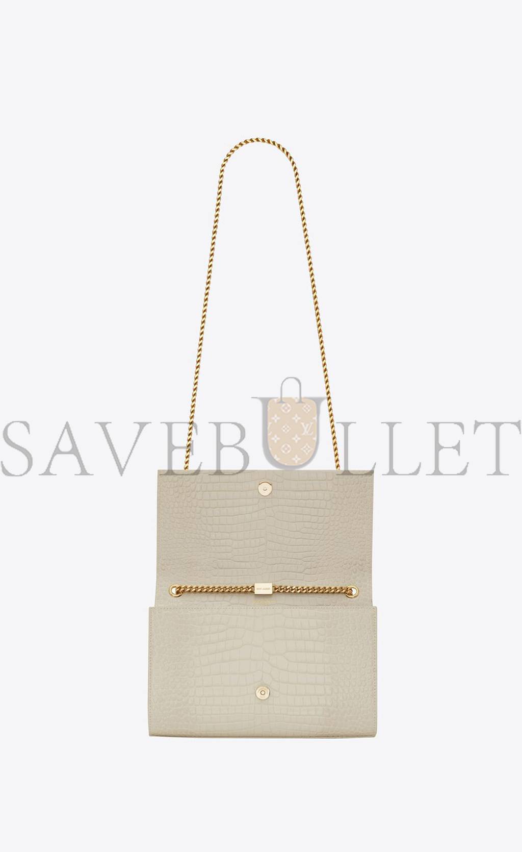 Y*L kate medium chain bag with tassel in crocodile-embossed shiny leather 354119dnd0j9207 (24*14.5*5.5cm)