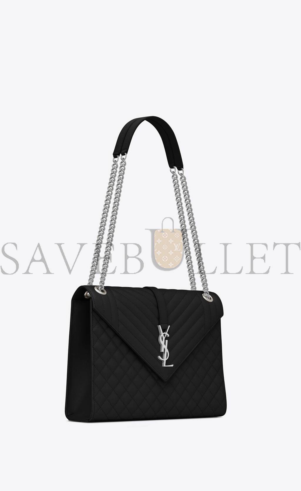 Y*L envelope large bag in mix matelassé grain de poudre embossed leather 600166bow921000 (31*22*7.5cm)