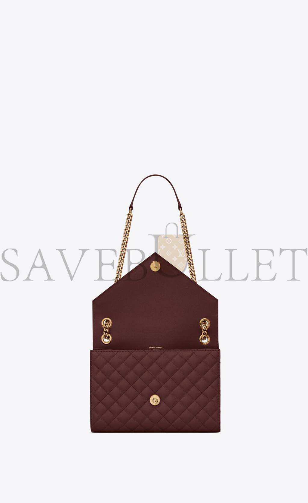 Y*L envelope medium chain bag in mix matelassé grain de poudre embossed leather 600185bow916475 (24*17.5*6cm)