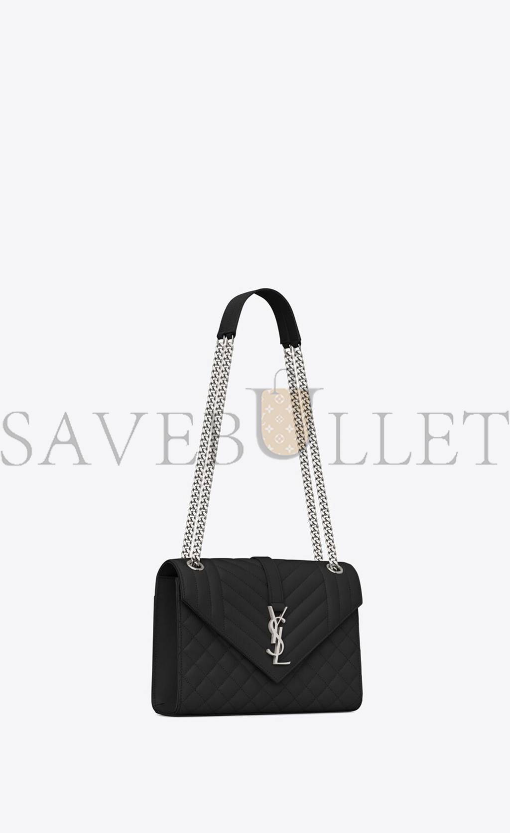 Y*L envelope medium chain bag in mix matelassé grain de poudre embossed leather 600185bow921000 (24*17.5*6cm)