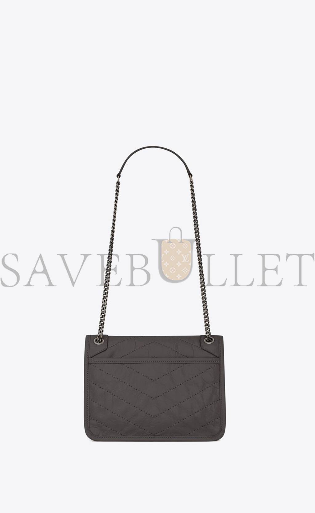Y*L niki baby chain bag in crinkled vintage leather 6331600en041112 (21*16*7.5cm)