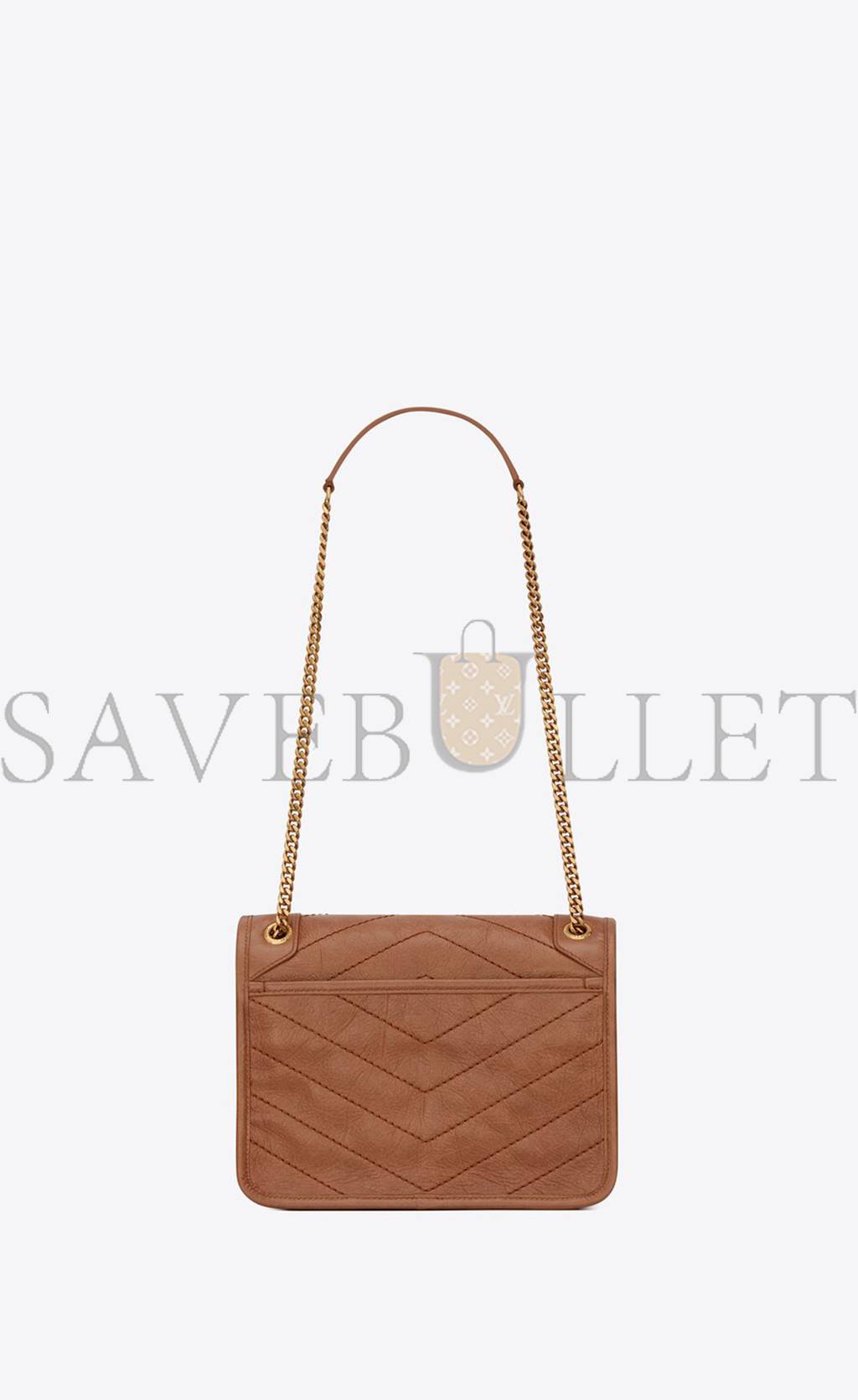 Y*L niki baby chain bag in crinkled vintage vegetable-tanned leather 6331601yg072522 (21*16*7.5cm)