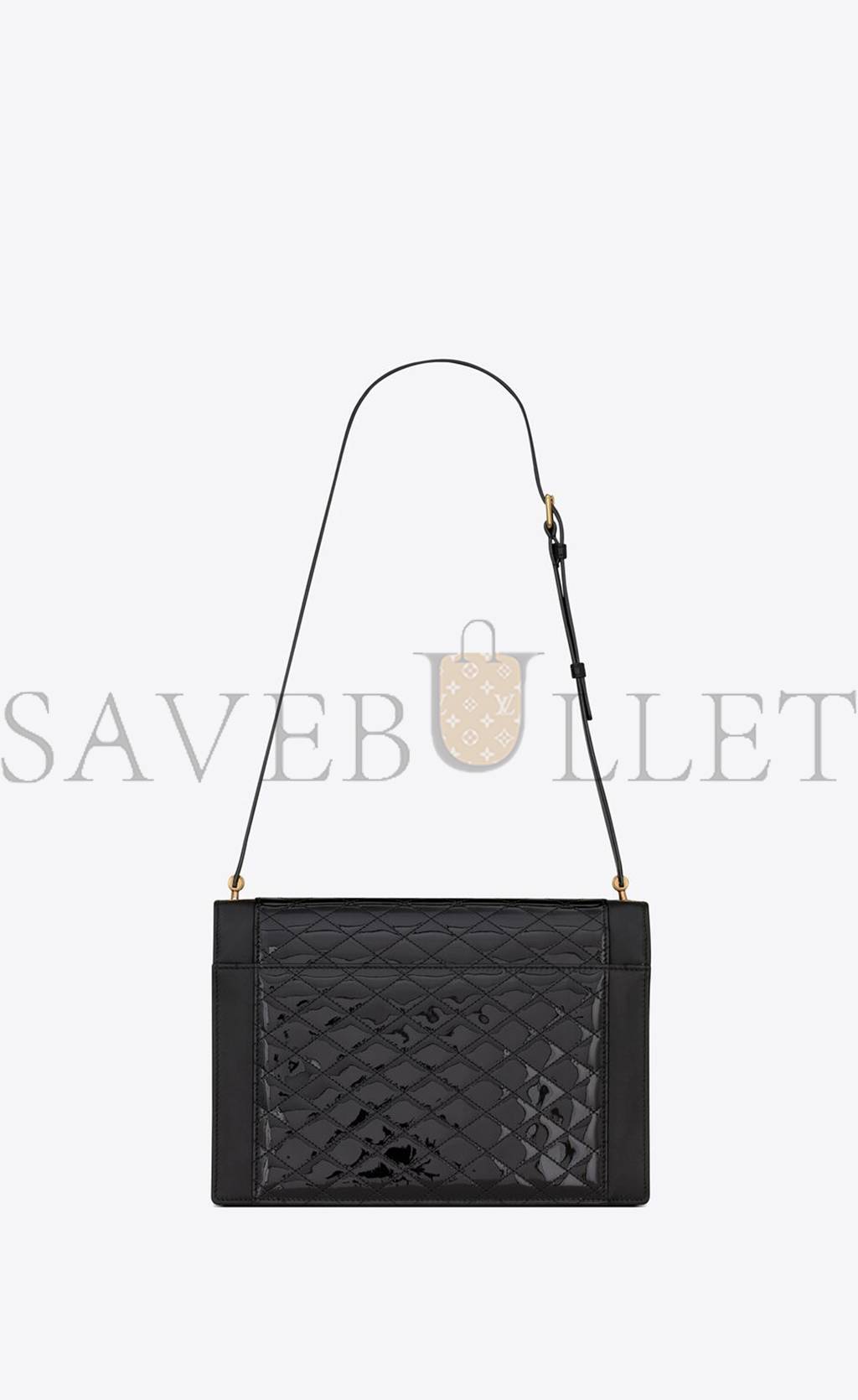 Y*L gaby satchel in quilted lacquered leather and smooth leather 695503bmii71000 (26*18*5cm)