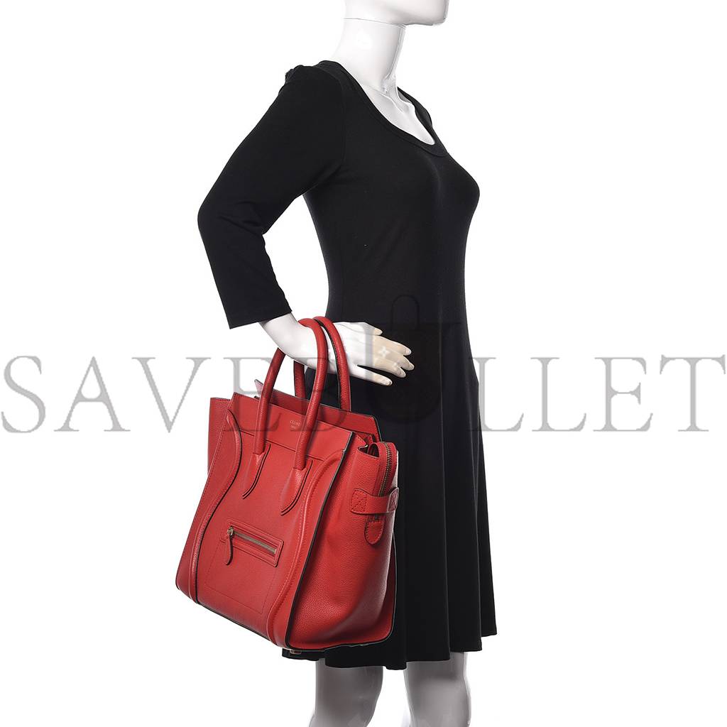 ce**e drummed calfskin mini lU*gage coquelicot (32*30*18cm)