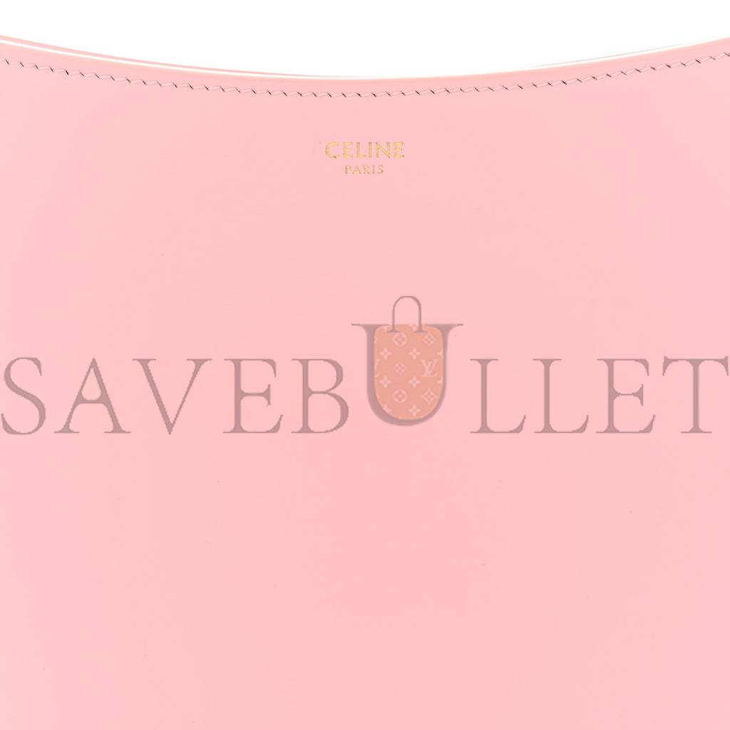 Ce**e shiny calfskin medium croque bag pink (20*16*3cm)