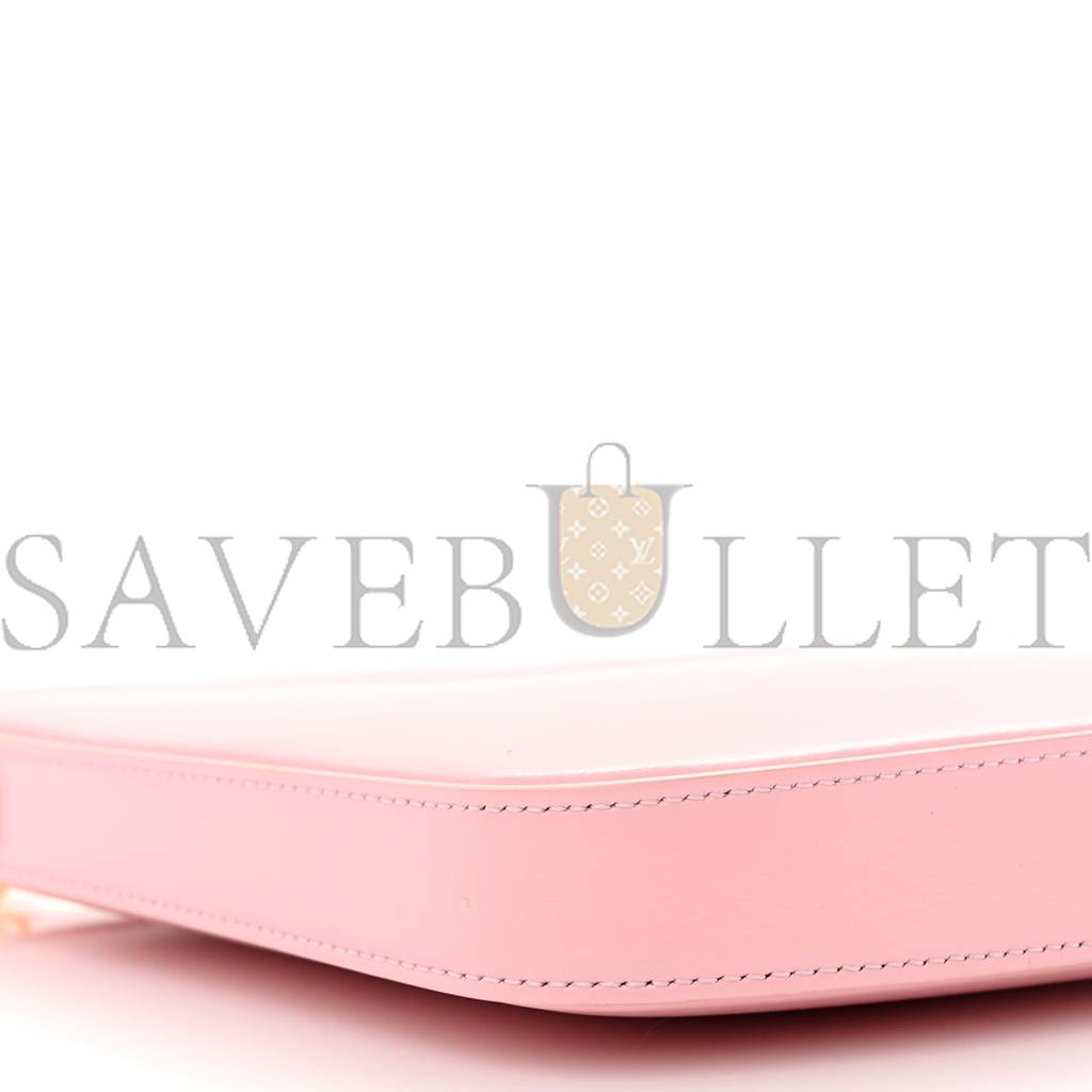 Ce**e shiny calfskin medium croque bag pink (20*16*3cm)