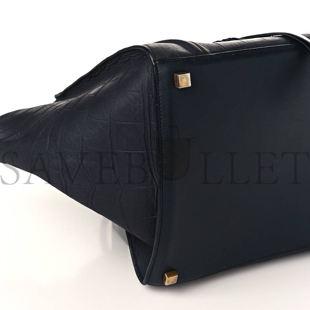 ce**e crocodile embossed calfskin medium phanT0m lu*gage navy blue (30*27*24cm)