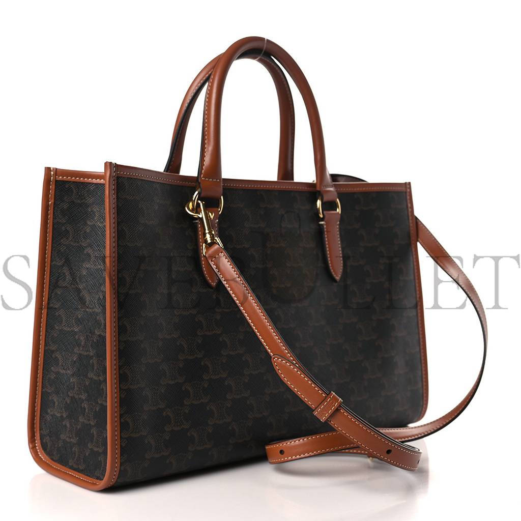Ce**e triomphe canvas calfskin mini horizontal cabas tan (34*23*11cm)