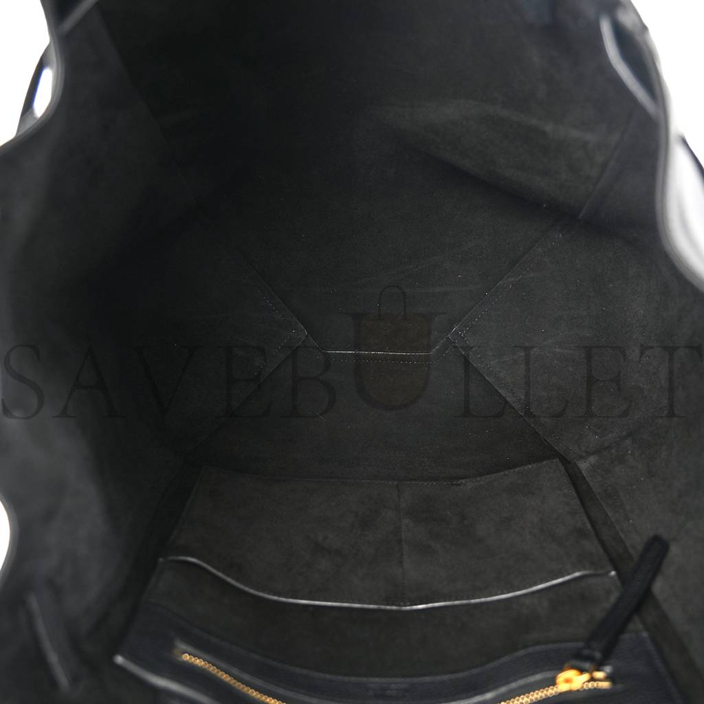 ce**e soft grained calfskin small belt cabas phanT0m black (29*27*17cm)