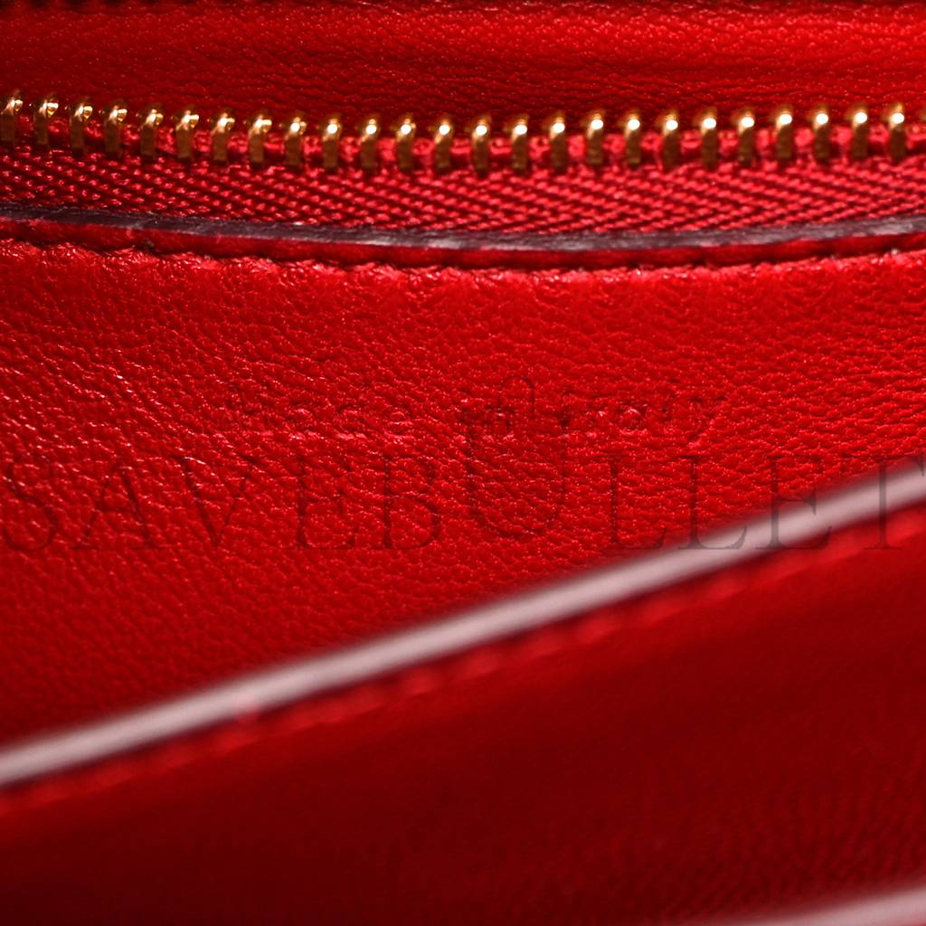 Ce**e smooth calfskin small classic box flap bag red (17*15*7cm)
