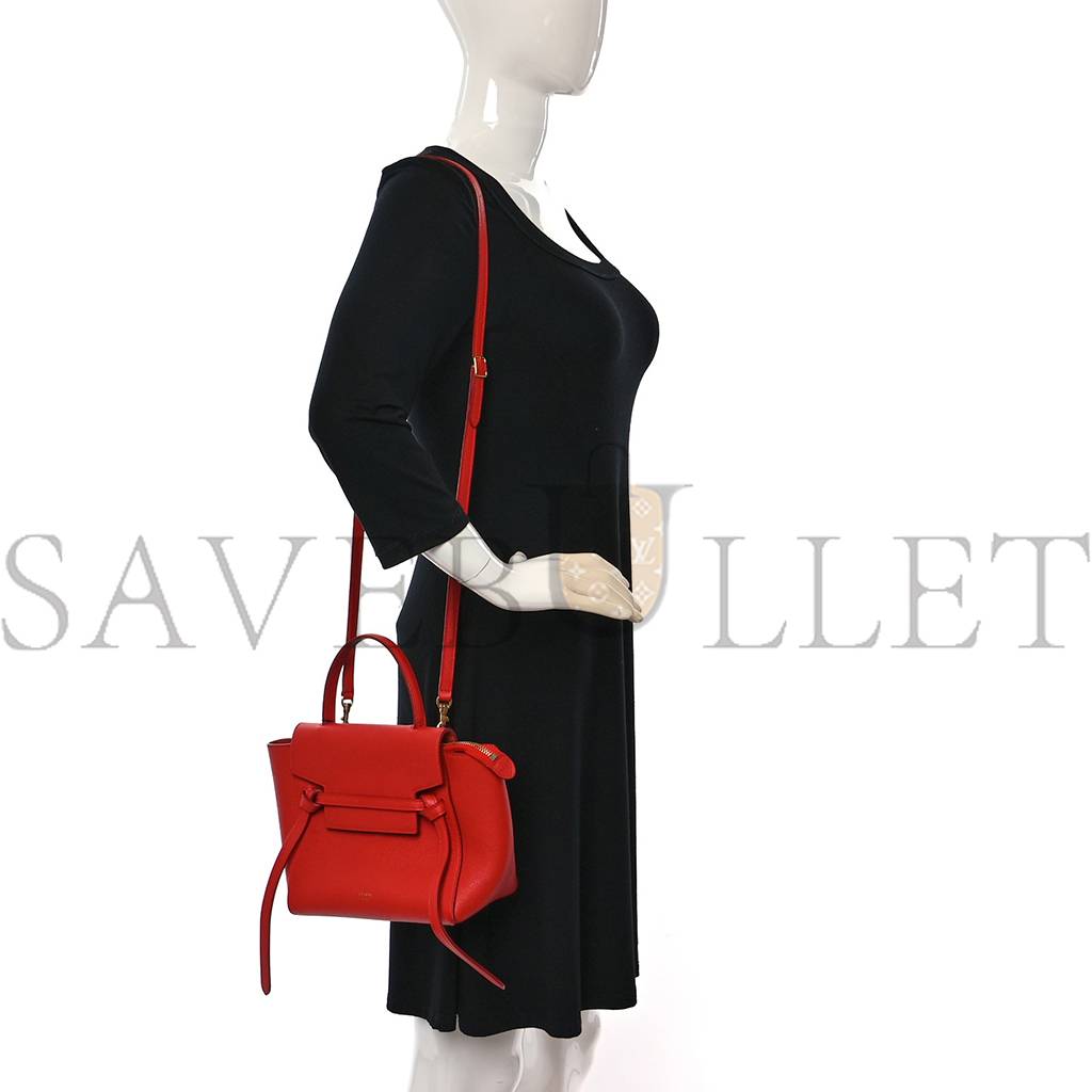 Ce**e grained calfskin nano belt bag carnelian (20*20*12cm)