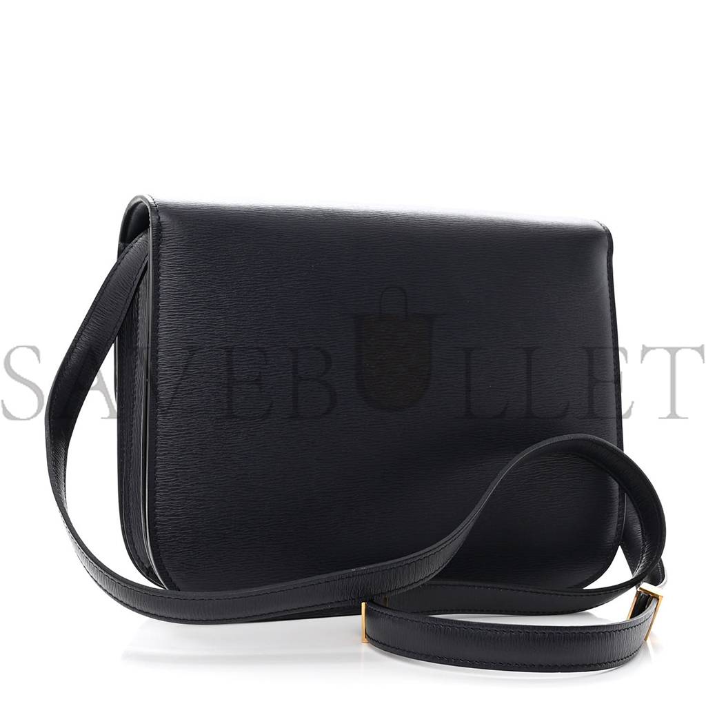 Ce**e liege calfskin medium classic box flap bag dark blue (23*18*6cm)