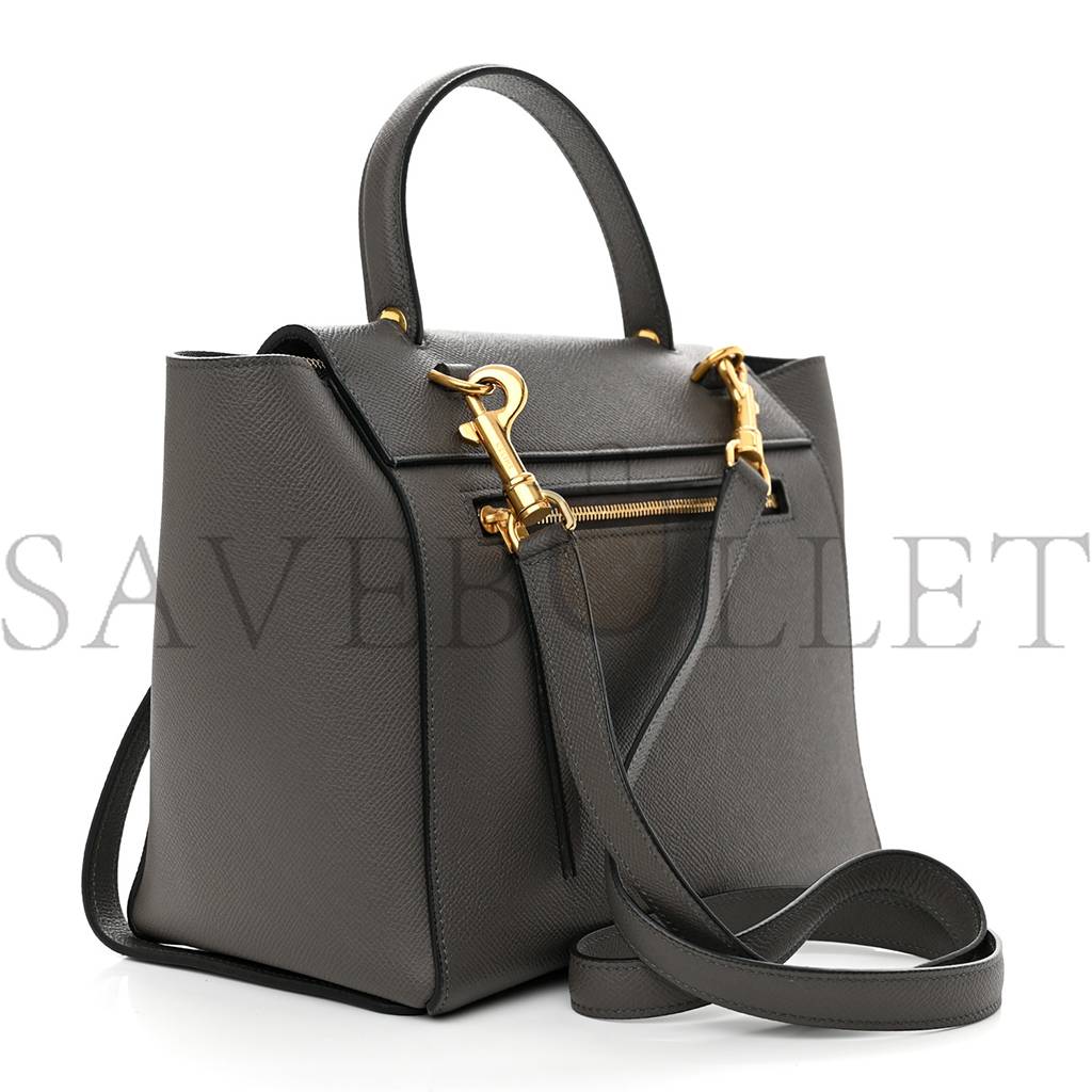 Ce**e baby grained calfskin micro belt bag grey (24*21*14cm)