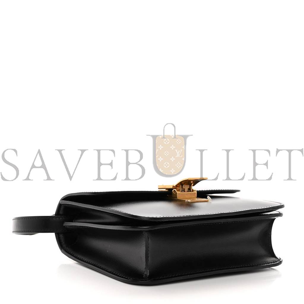 Ce**e box calfskin teen classic box flap bag black (18*15*6cm)