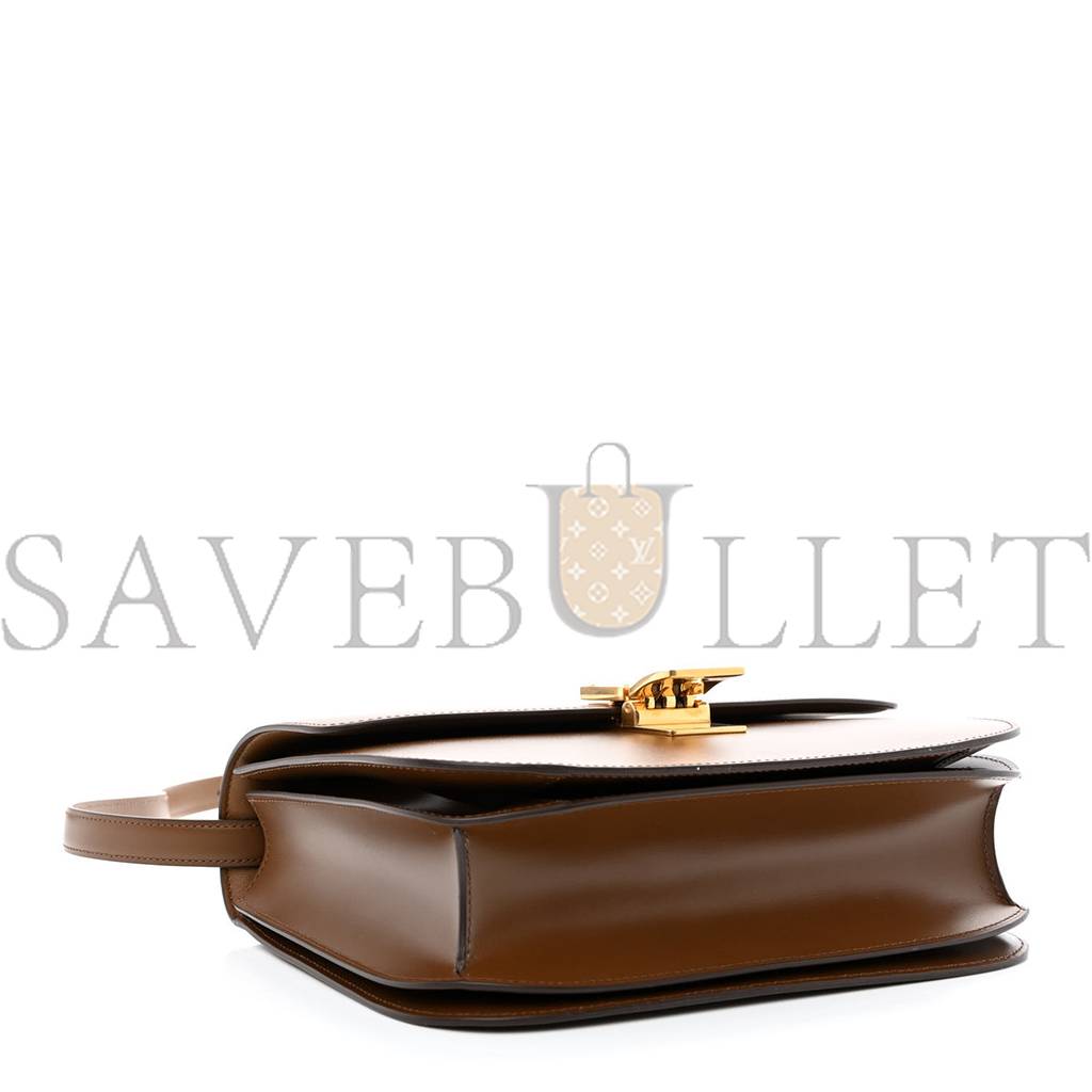 Ce**e box calfskin medium classic box flap bag camel (23*20*6cm)