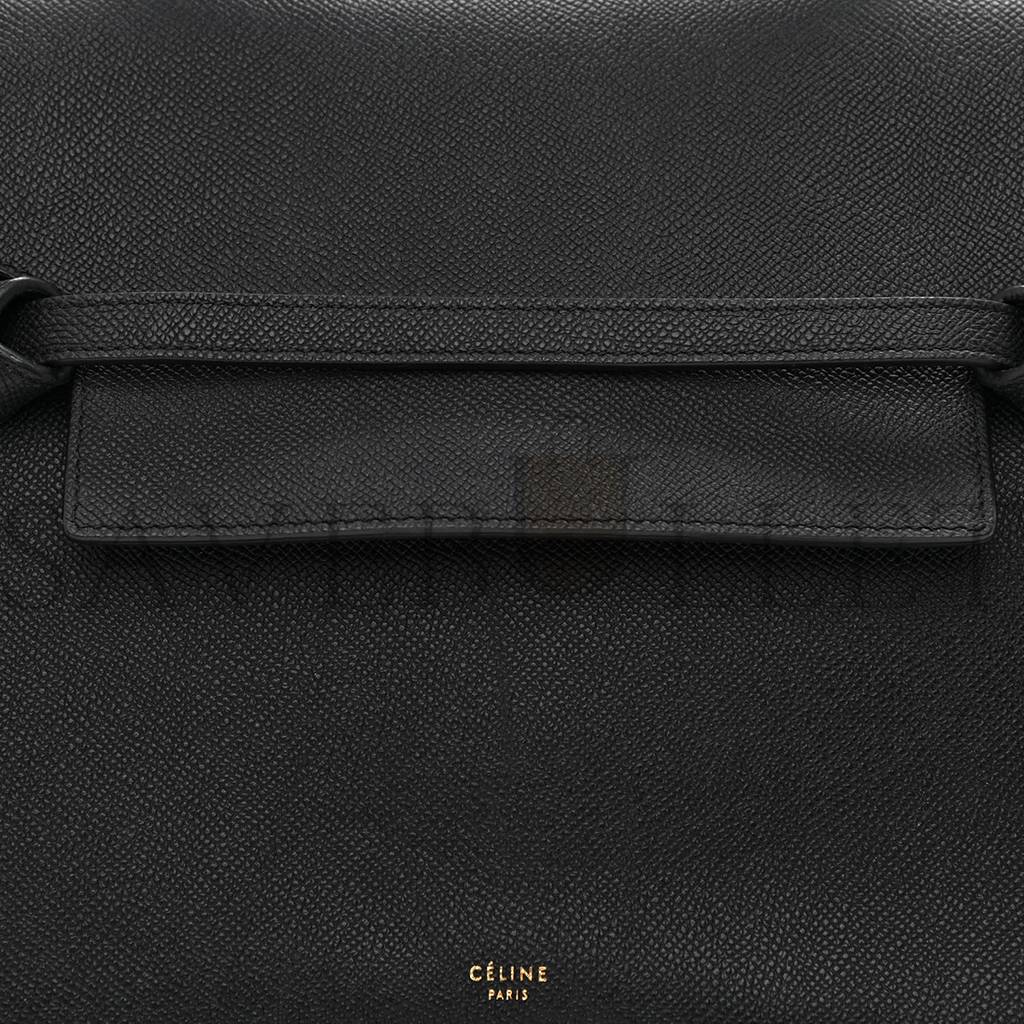Ce**e grained calfskin mini belt bag black (28*25*16cm)