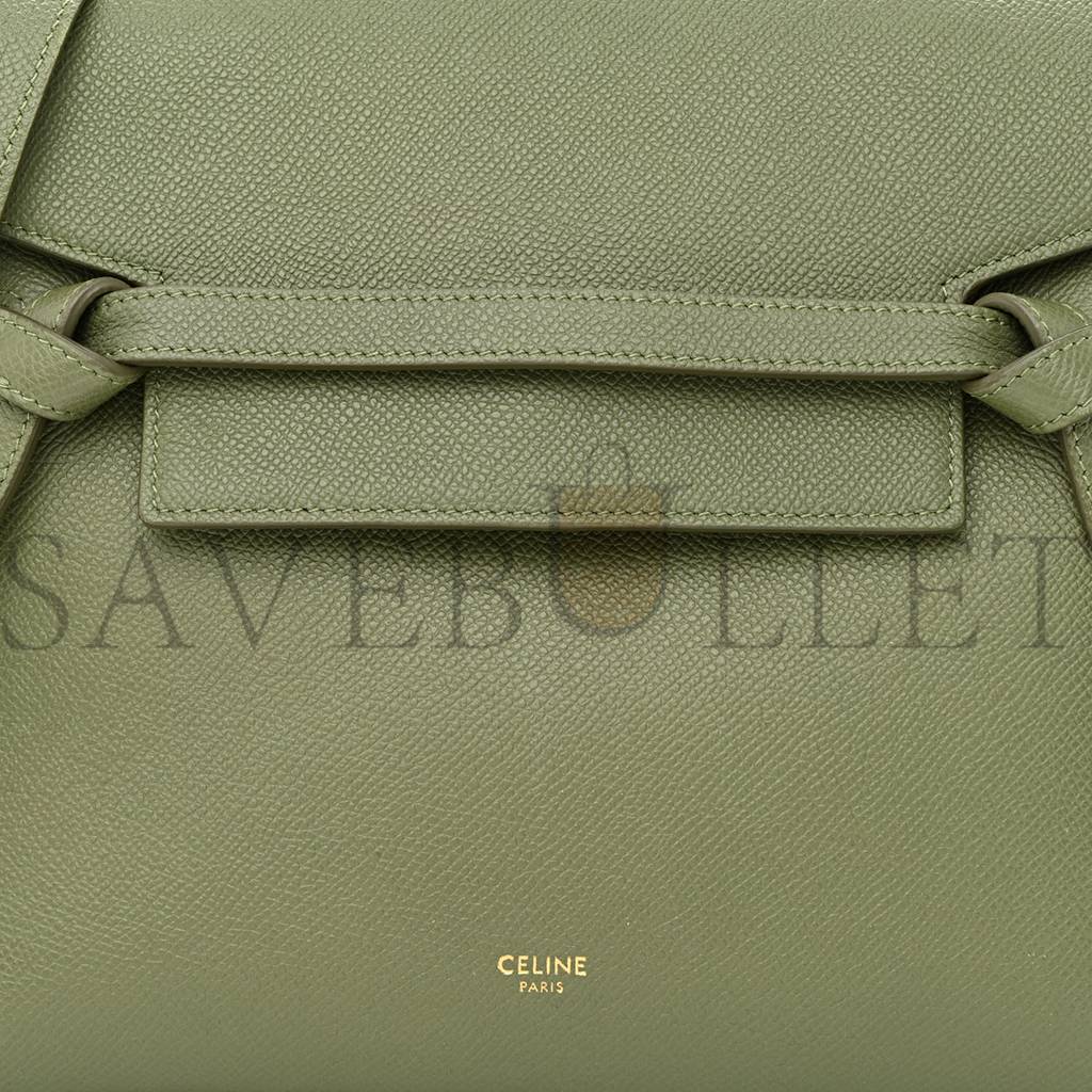 Ce**e grained calfskin micro belt bag army green (23*22*13cm)