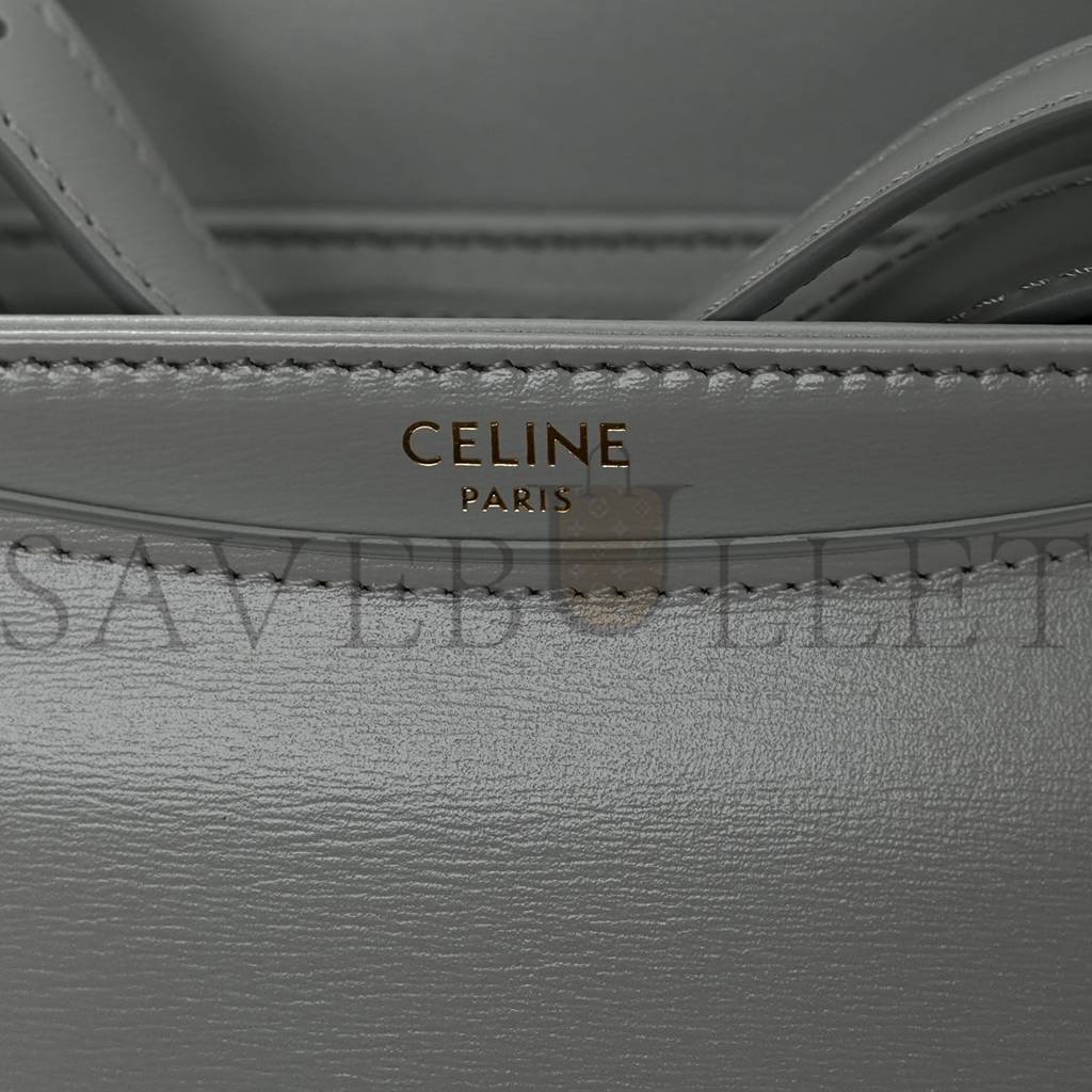 Ce**e shiny calfskin teen besace clea triomphe blue gray (18*15*5cm)