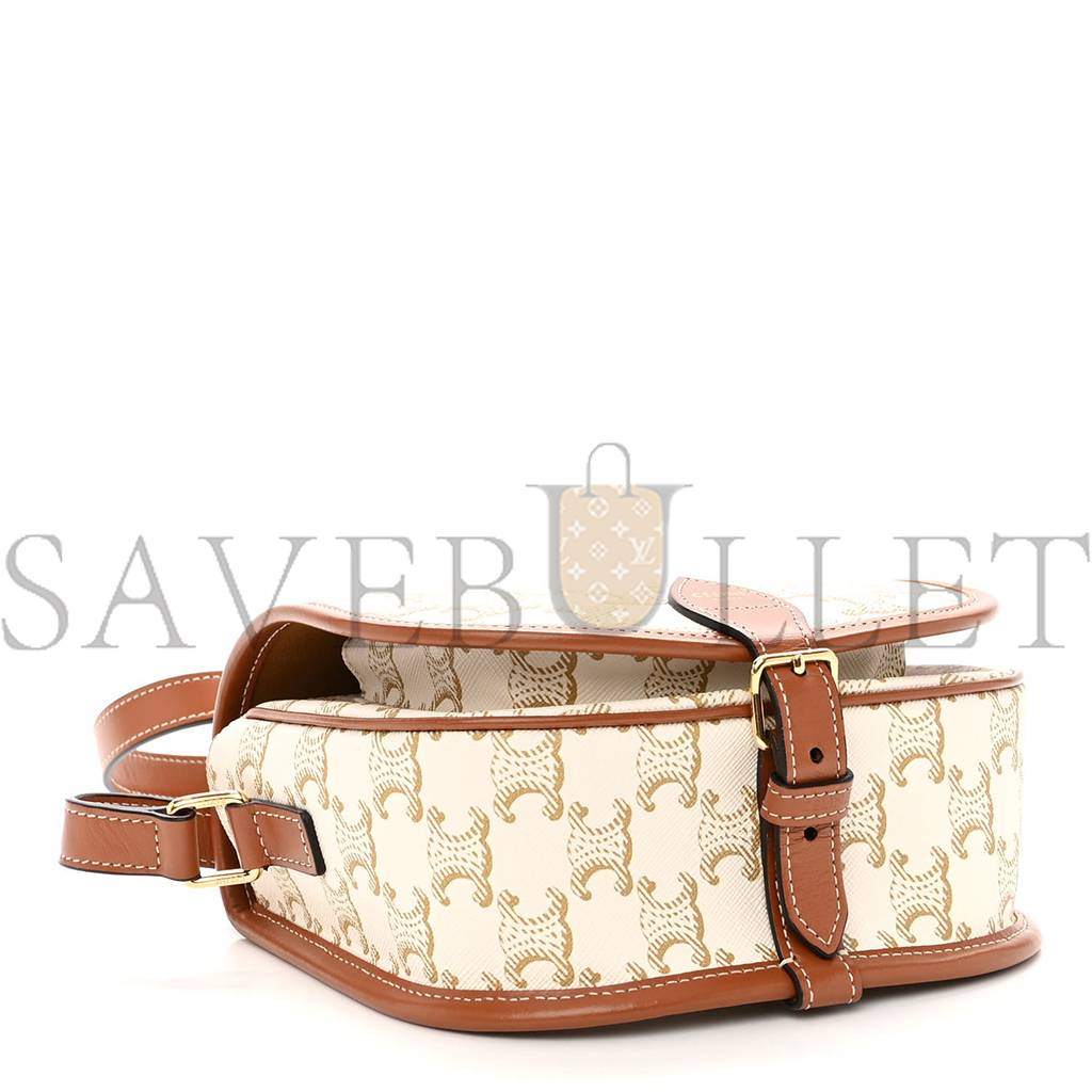 Ce**e triomphe canvas medium folco bag white (18*15*7cm)