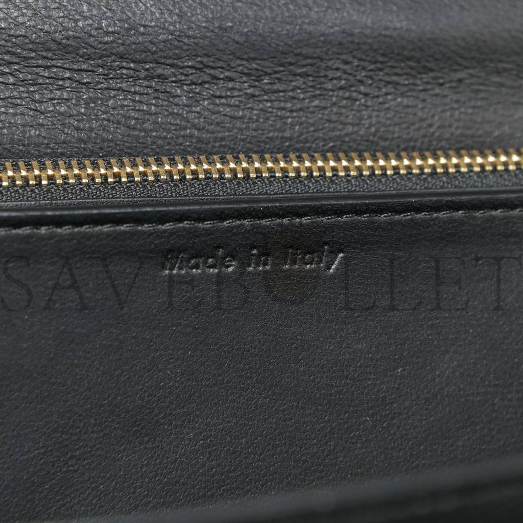 Ce1i*e box calfskin medium classic box flap bag black (23*18*7cm)
