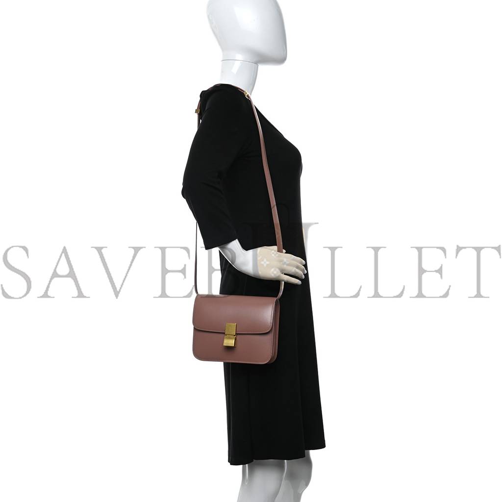 Ce**e box calfskin teen classic box flap bag antique rose (18*15*6cm)