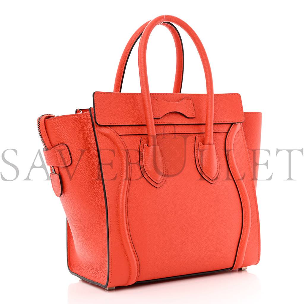 ce**e drummed calfskin micro lU*gage vermillion (27*26*13cm)